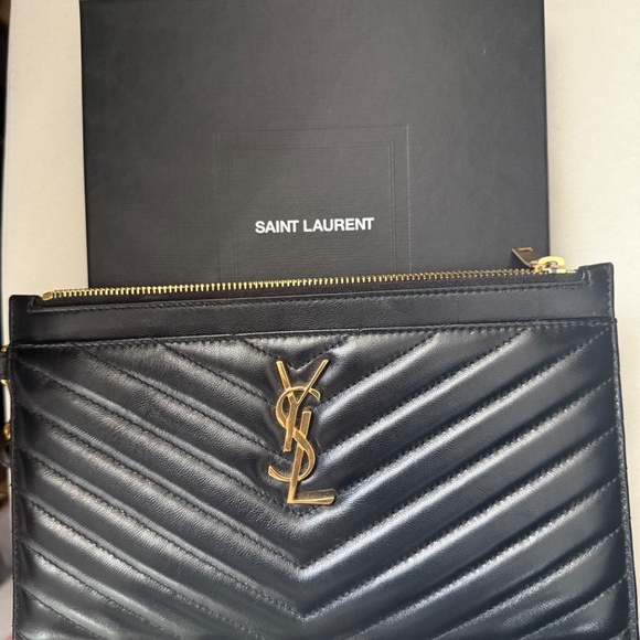 YSL Monogram Matelassé Leather Pouch - Picture 2 of 5